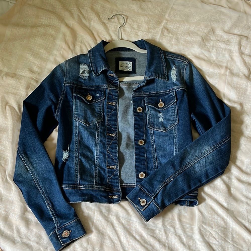 cropped jean jacket